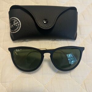 Ray-Ban Erika Black and Gold Polarized Sunglasses